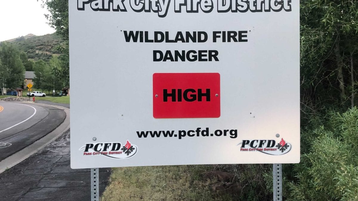 A Park City Fire District sign in July 2020.