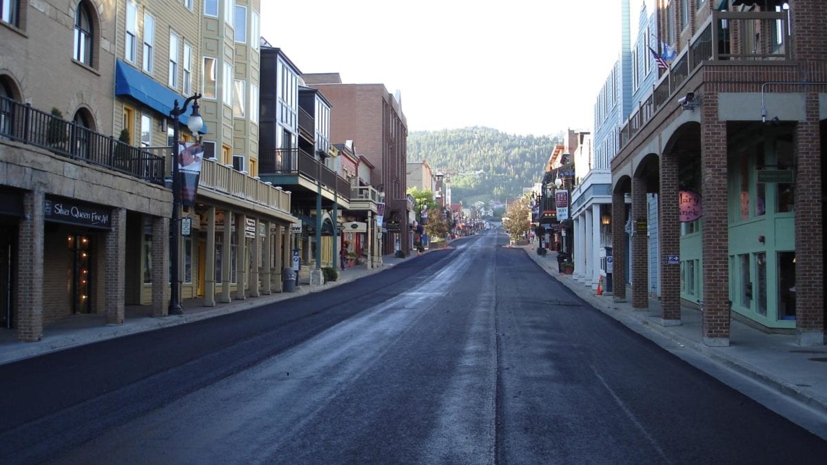 Park City's Main Street paving project (2020).