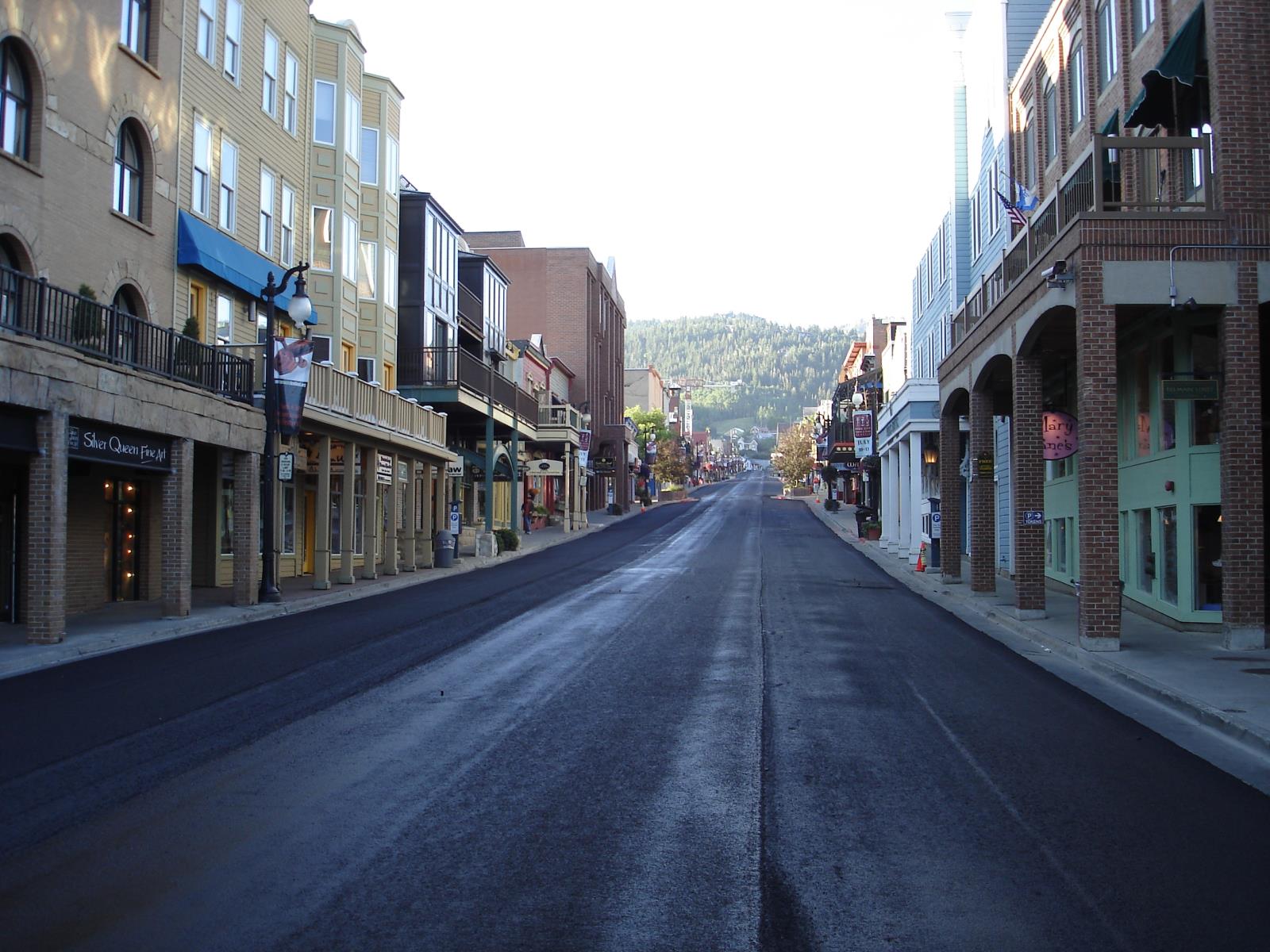 Park City's Main Street paving project (2020).