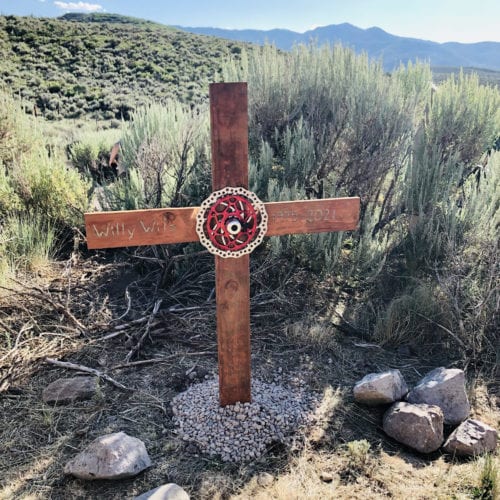 The memorial dedicated to Wil Lundberg at Silver Quinns and Round Valley Express; by the Highland trailhead.