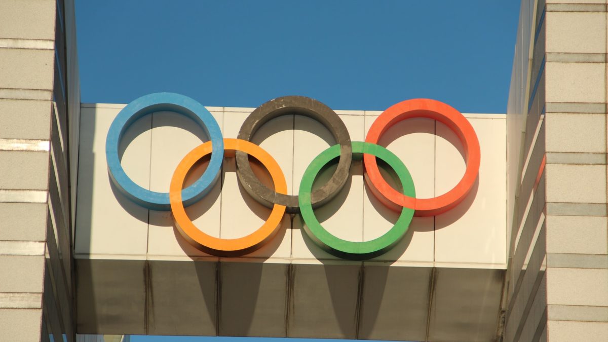 Olympic Rings at the United States Olympic and Paralympic Committee Training Center and Headquarters in Colorado Springs, CO.