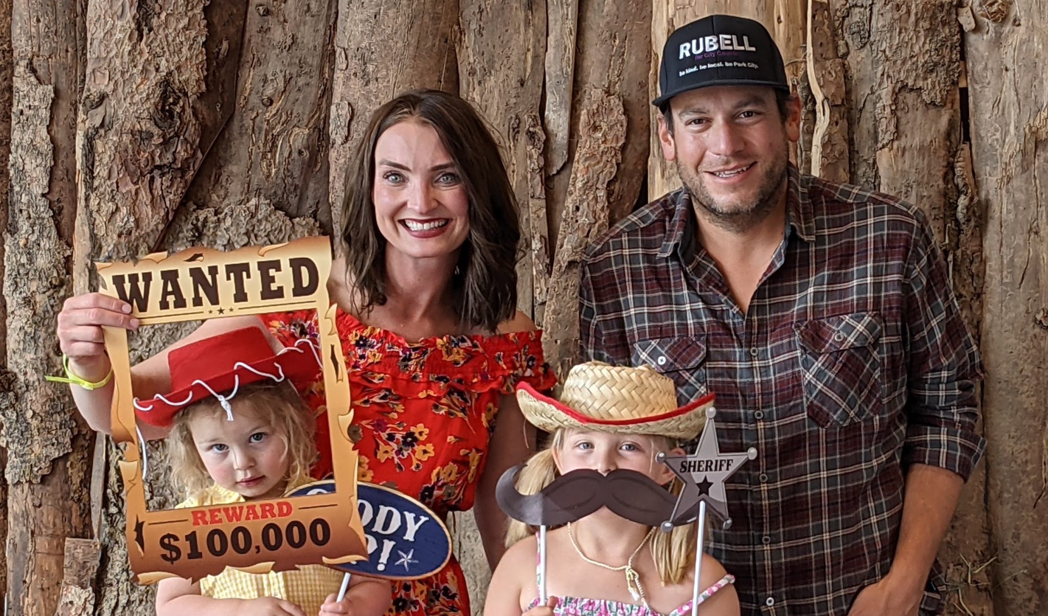 City Council candidate Jeremy Rubell with his family at the NAC Barn Party, June 26, 2021.