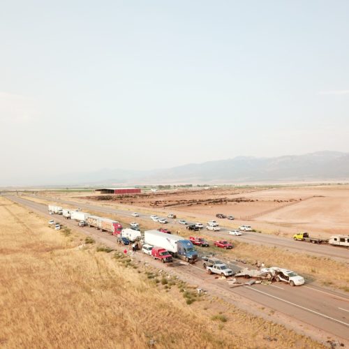 Aerial photo of the crash scene in Millard County, Utah, 7/25/2021