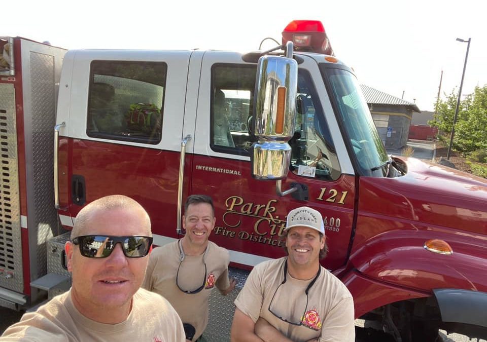 Zane Thompson, Jeff Pauline, and Logan Rodriguez of the Park City Fire District.