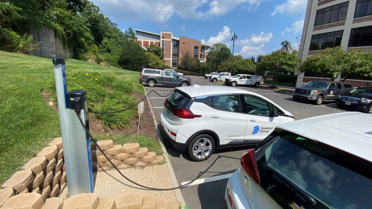 An electric vehicle charging.