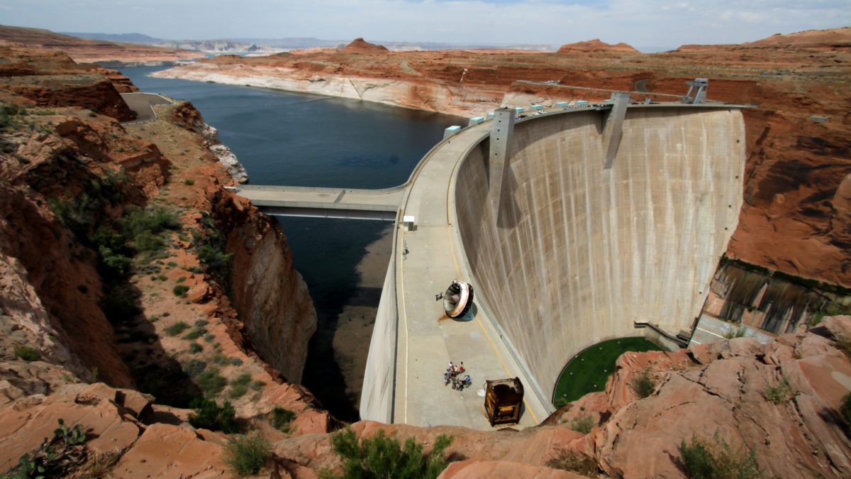 The Glen Canyon Dam in May 2014.