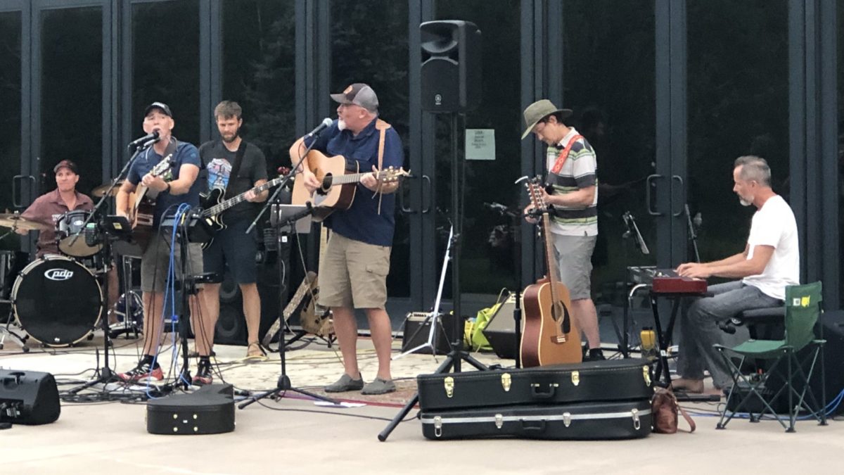 The Unusual Suspects, L to R, Scott "The Saint" McIntosh, Eric "The Sacred" Swanson, Jeff "Sacrificial Animal" Burns, Jeff "Fallen From Grace" Gerrard, Mike "The Angel From Arkansas" Haines, and Jason "Downtown Bearded Man" Brown.