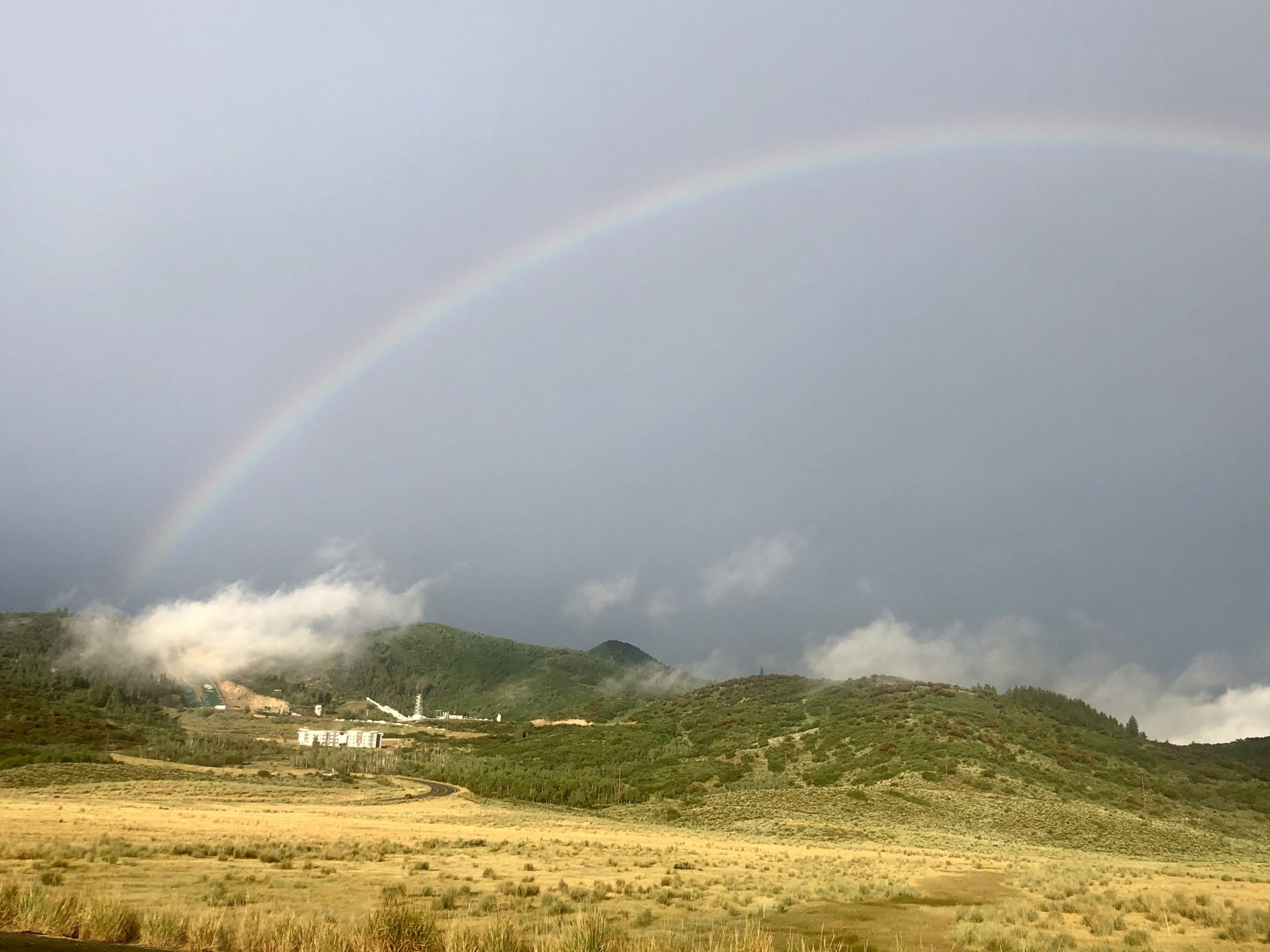 Athletes searching for gold medals at the end of this rainbow at the Utah Olympic Park.