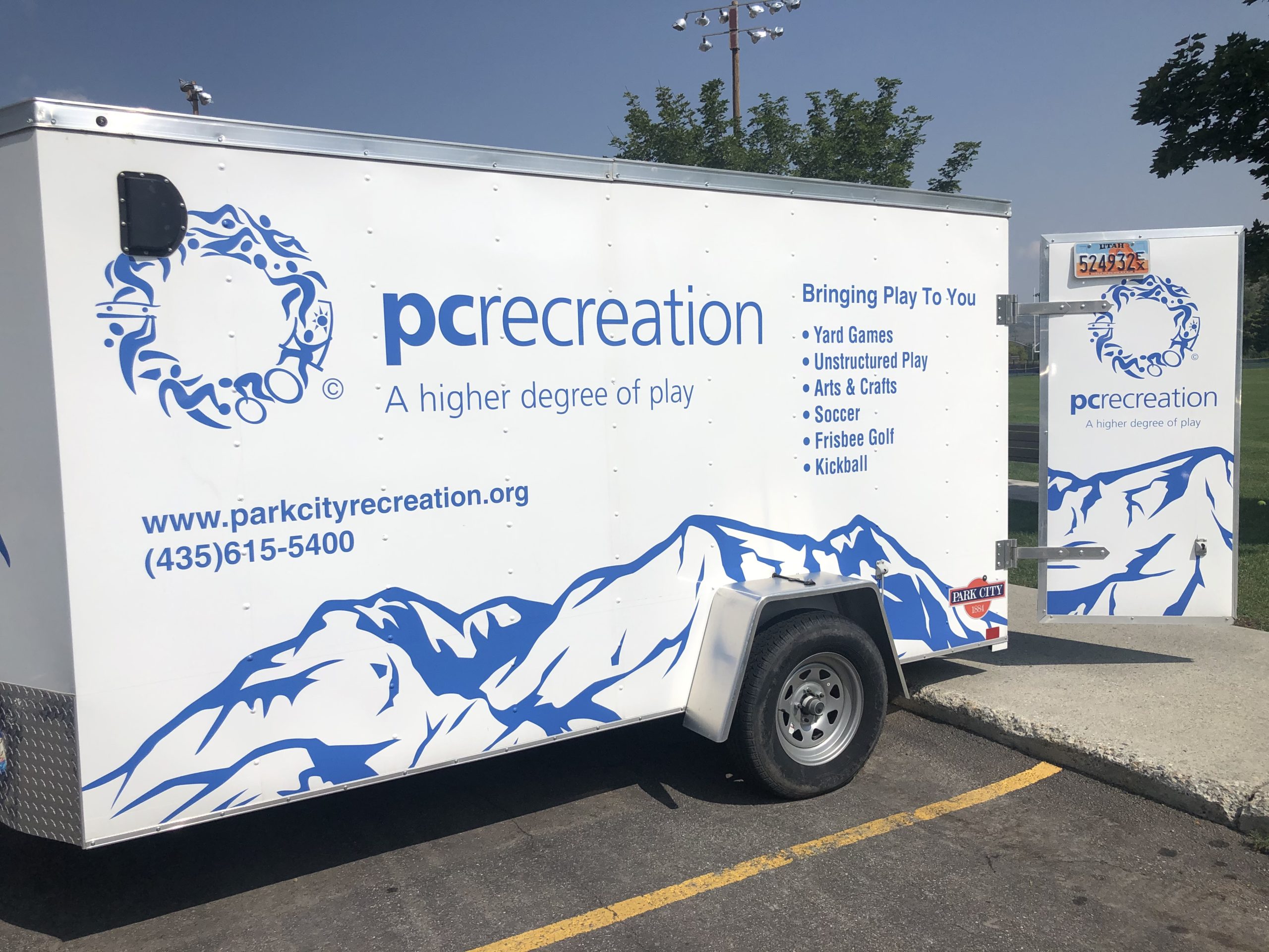 Park City Recreations's mobile activities trailer at City Park.