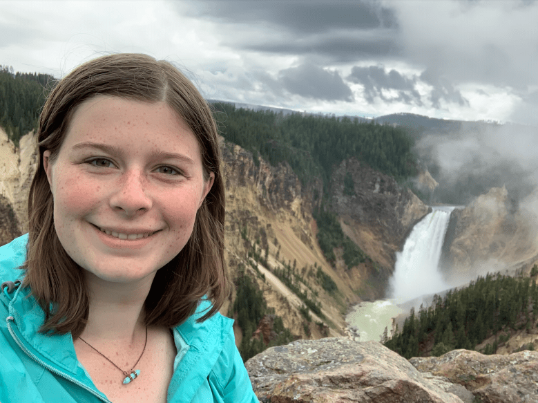 Kate Beal at Yellowstone Falls.