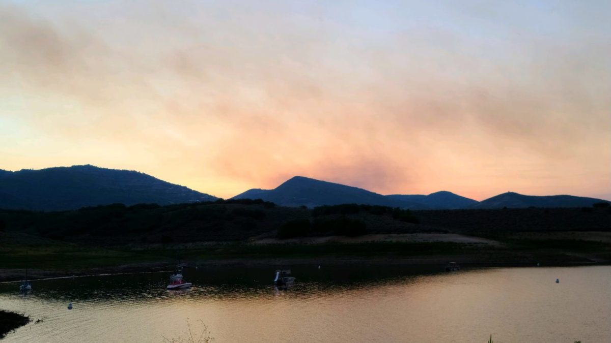 Smoke over Jordanelle State Park, August 14.