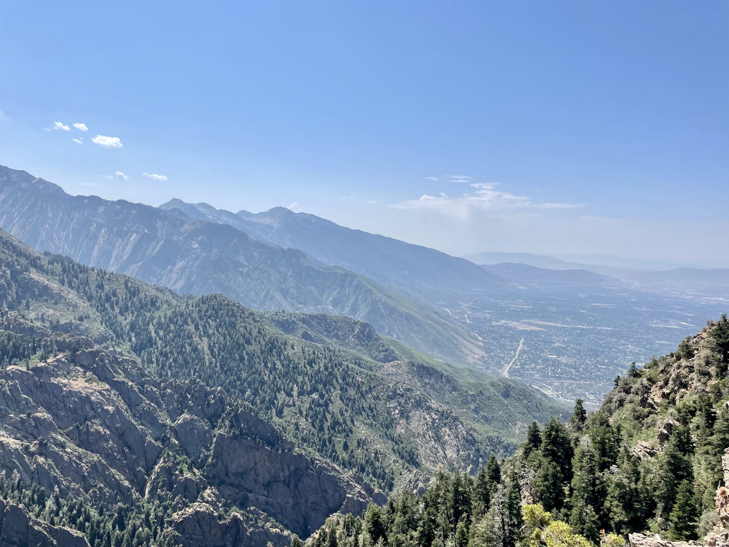 Looking south at the Salt Lake Valley from Mt. Olympus, August 14.