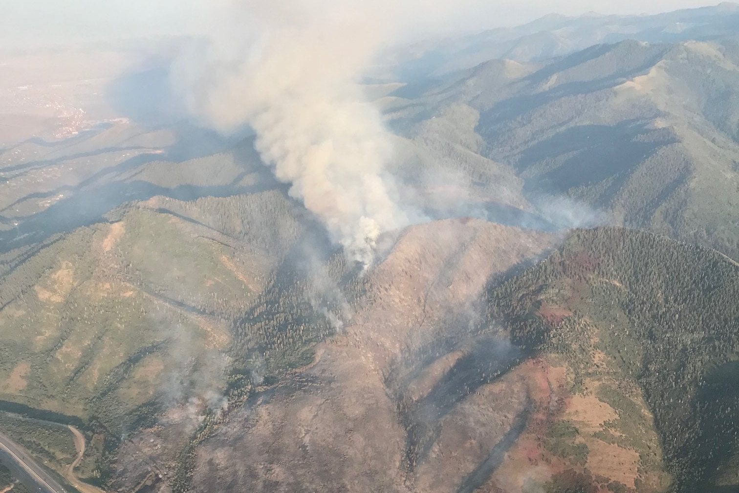 Aerial photos from Saturday, August 14 of the Parley's Canyon Fire.