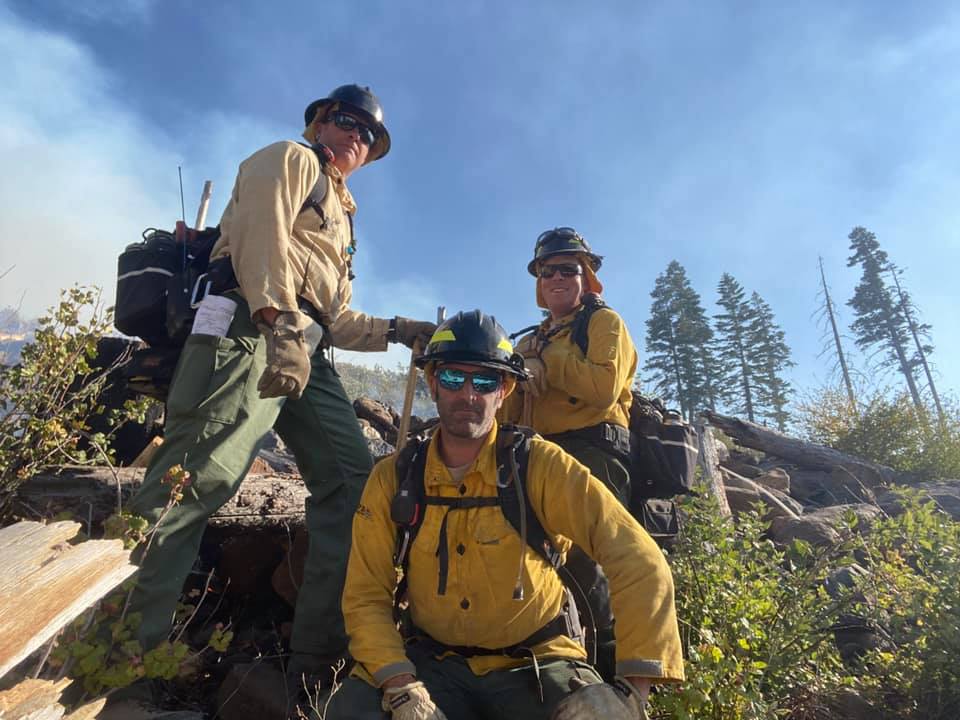 Wes Staples, Zane Thompson, and Brant Lucas of the Park City Fire District in northern California.