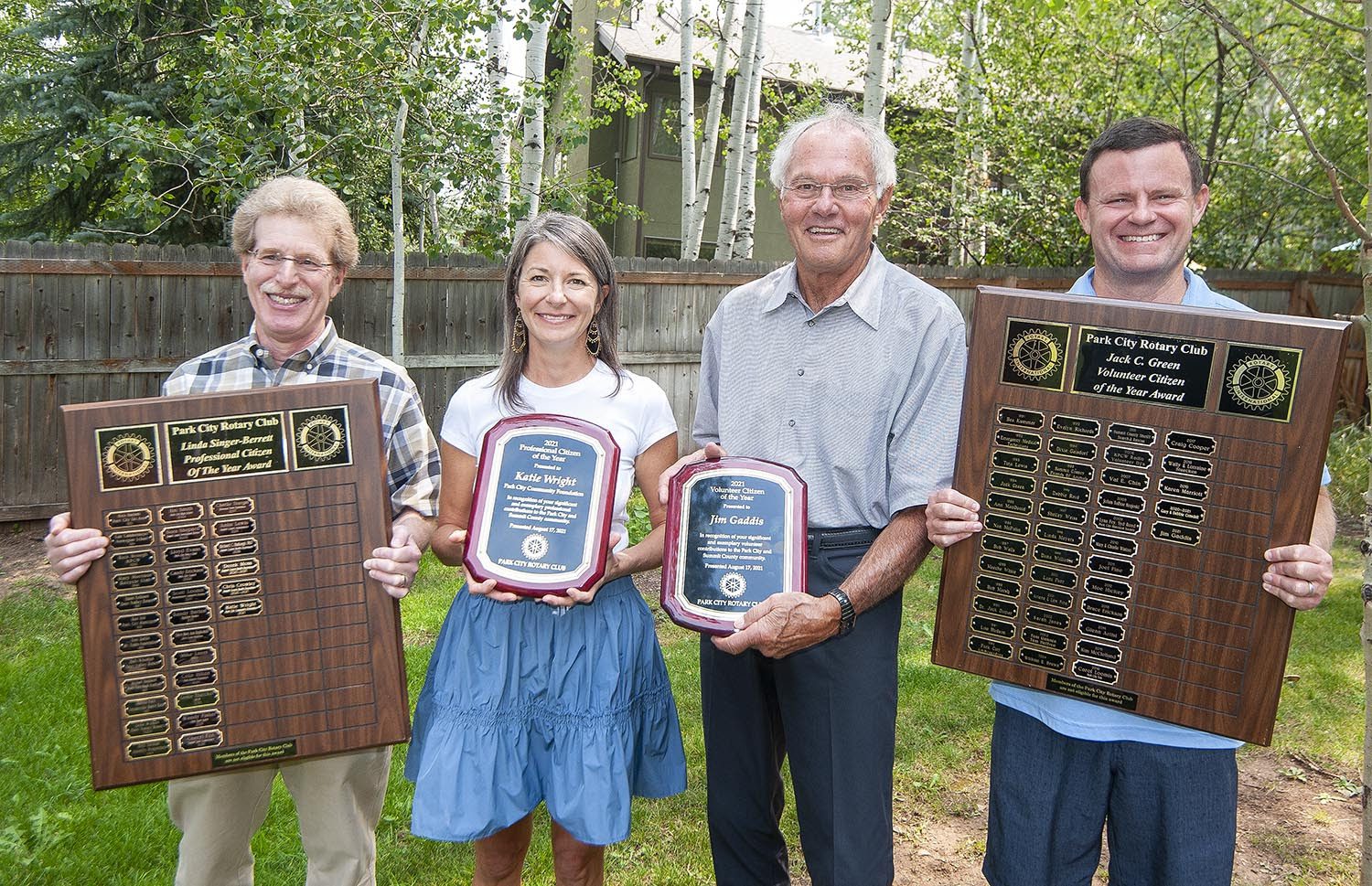 The Rotary Club recognized Jim Gaddis and Katie Wright to receive the 2021 Citizen of the Year awards in a ceremony held at Rotary Park August 17.