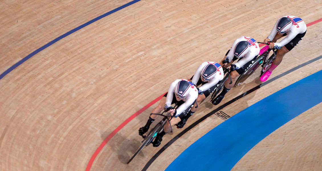 The Team USA Women's Team Pursuit squad finished with a time of 4:10.118.
