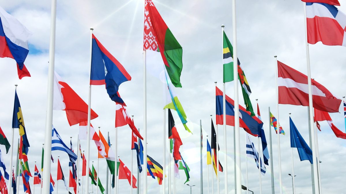 International flags.