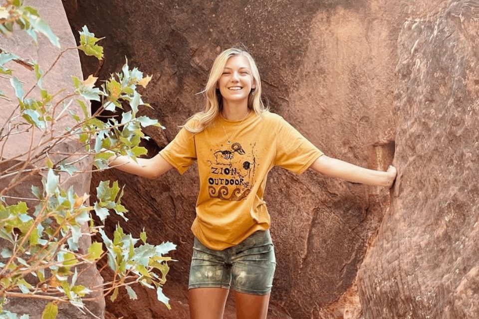 Gabby Petito in Zion National Park, weeks before her disappearance.