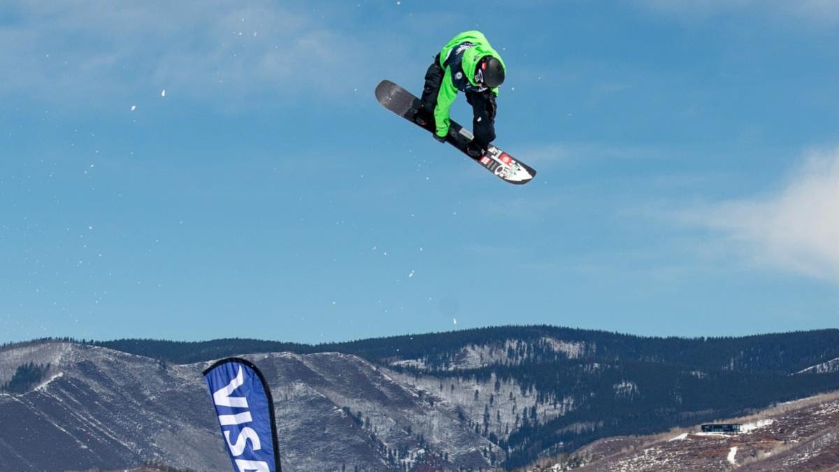 2018 Olympic gold medalist Red Gerard competing at the Visa Big Air in Aspen, Colo.