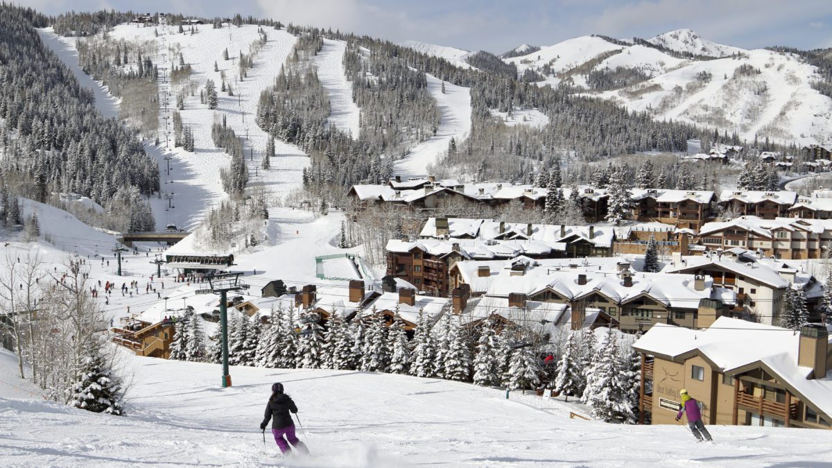 Deer Valley Resort Winter Scenic Skier