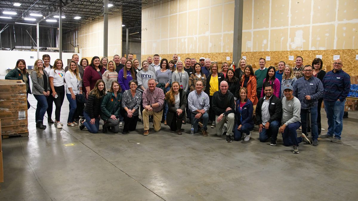 On Monday Oct. 18, Utah Governor and Lieutenant Governor volunteer at the Utah Food Bank to pack more than 1,000 personal care kits for local refugee organizations, foster care groups, and others in need.
