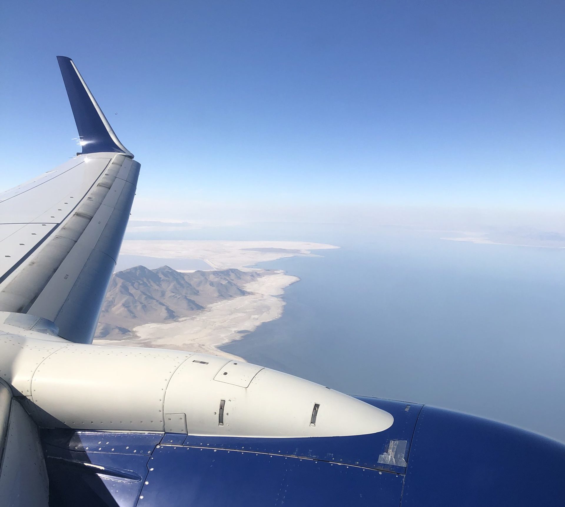 Flying over the Great Salt Lake.