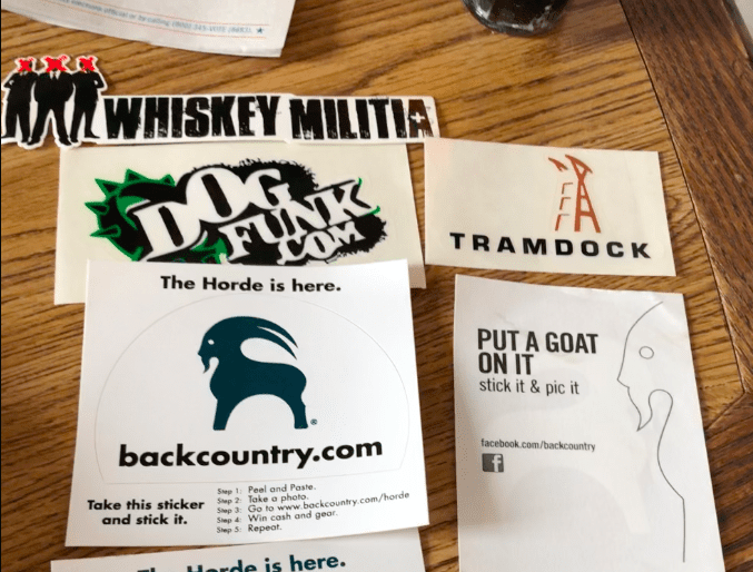 Classic stickers of original Backcountry brands.
