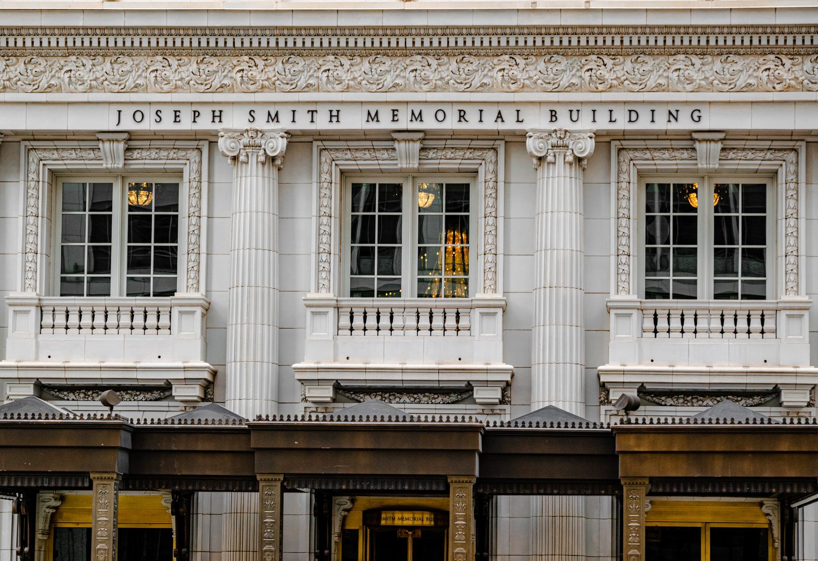 The Joseph Smith Memorial Building in Downtown Salt Lake City.