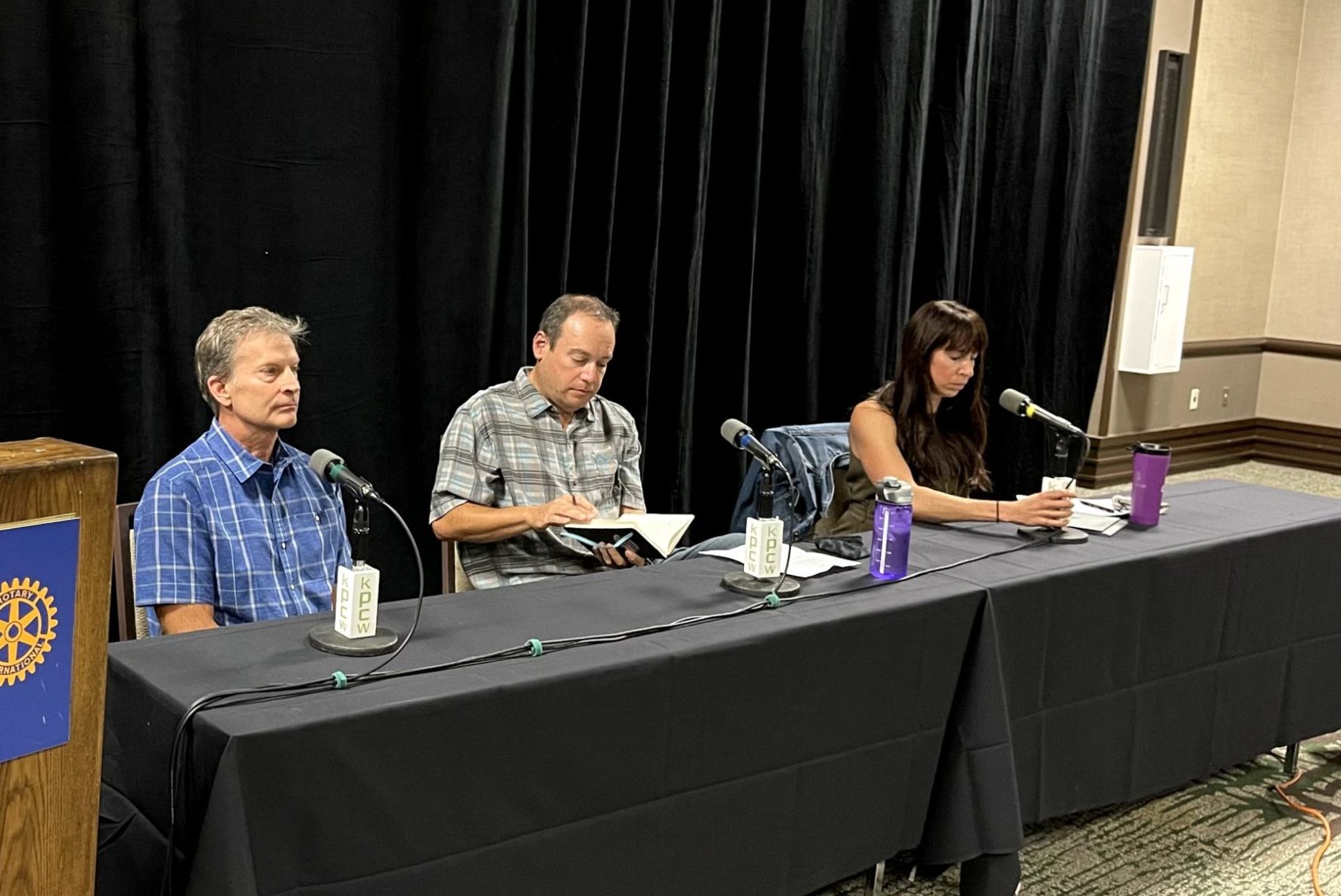 Park City Council candidates Tim Henney, Jeremy Rubell, and Tana Toly at a debate in late September.