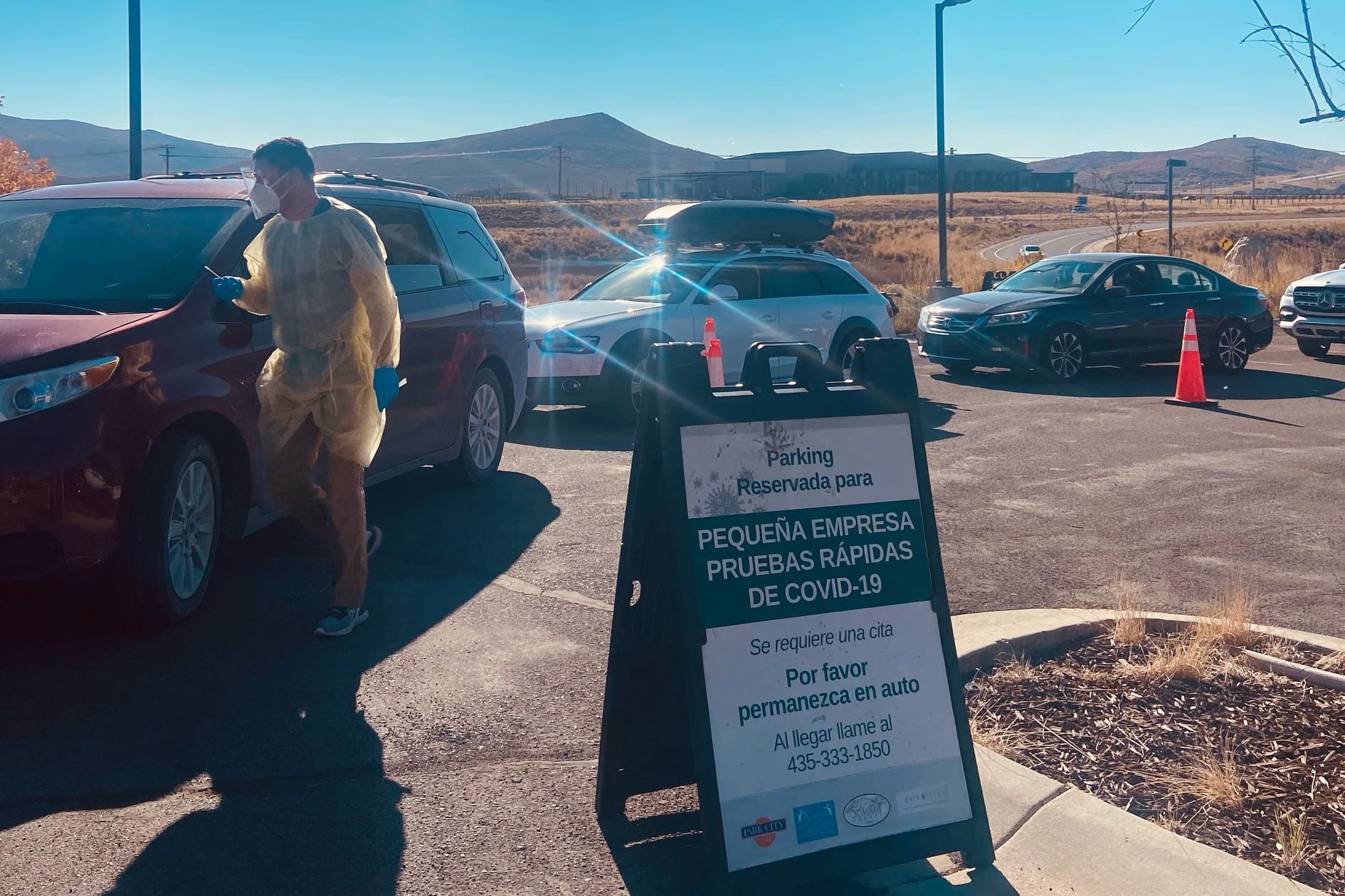 Drive-up Covid rapid testing in Park City