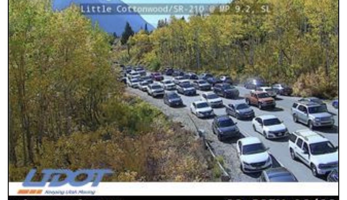 Traffic last weekend in Little Cottonwood Canyon.