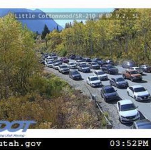 Traffic last weekend in Little Cottonwood Canyon.