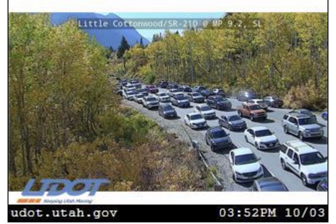 Traffic last weekend in Little Cottonwood Canyon.