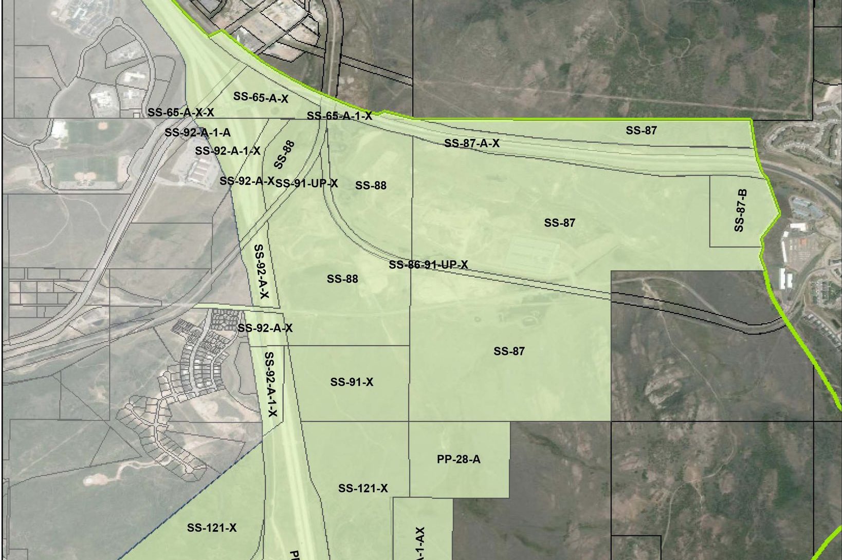 Parcels to be annexed are highlighted in green.