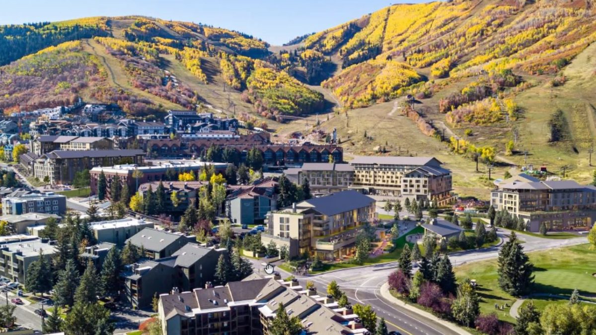 PEG Companies showed the Park City Planning Commission two aerial drone pictures of their proposed development at the base of Park City Mountain.