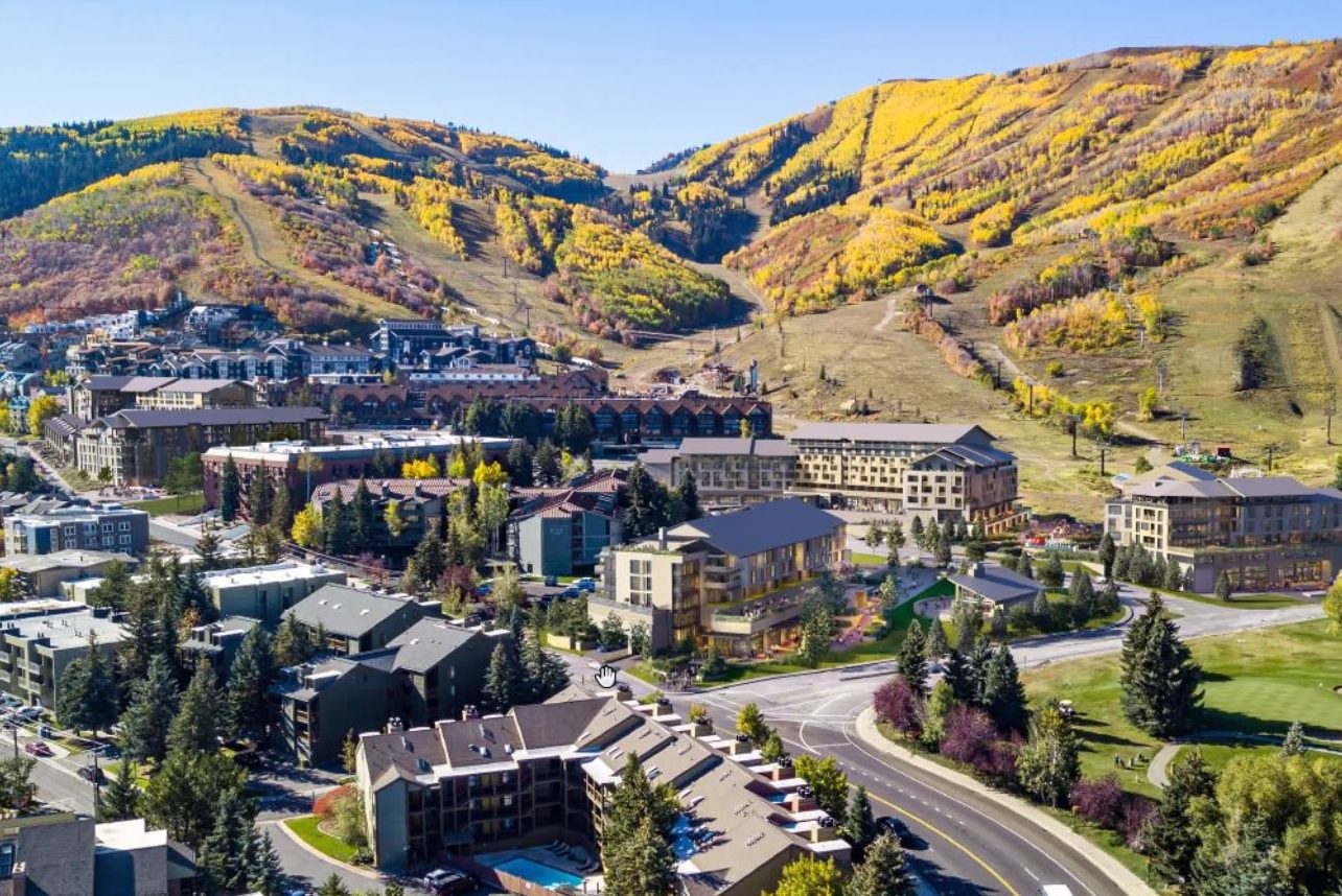 PEG Companies showed the Park City Planning Commission two aerial drone pictures of their proposed development at the base of Park City Mountain.