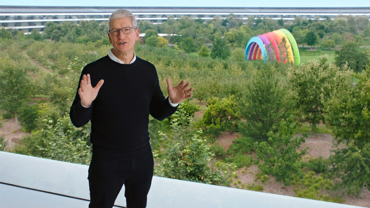 Apple CEO Tim Cook at Apple Park in Cupertino, California.