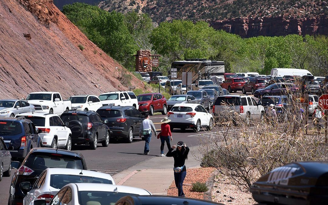 Traffic at Zion National Park in May.