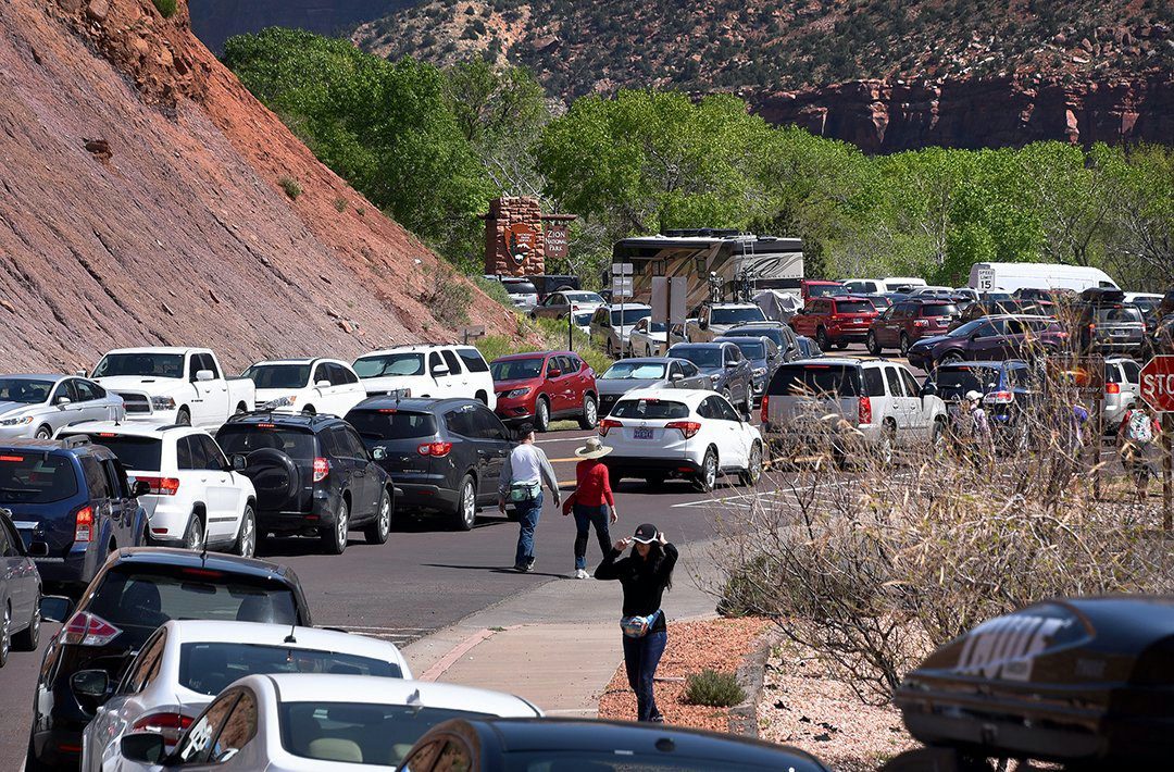 Traffic at Zion National Park in May.