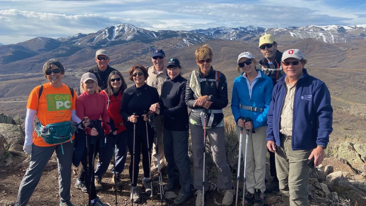 Members of the Park City Mountain Sports Club out for a hike .