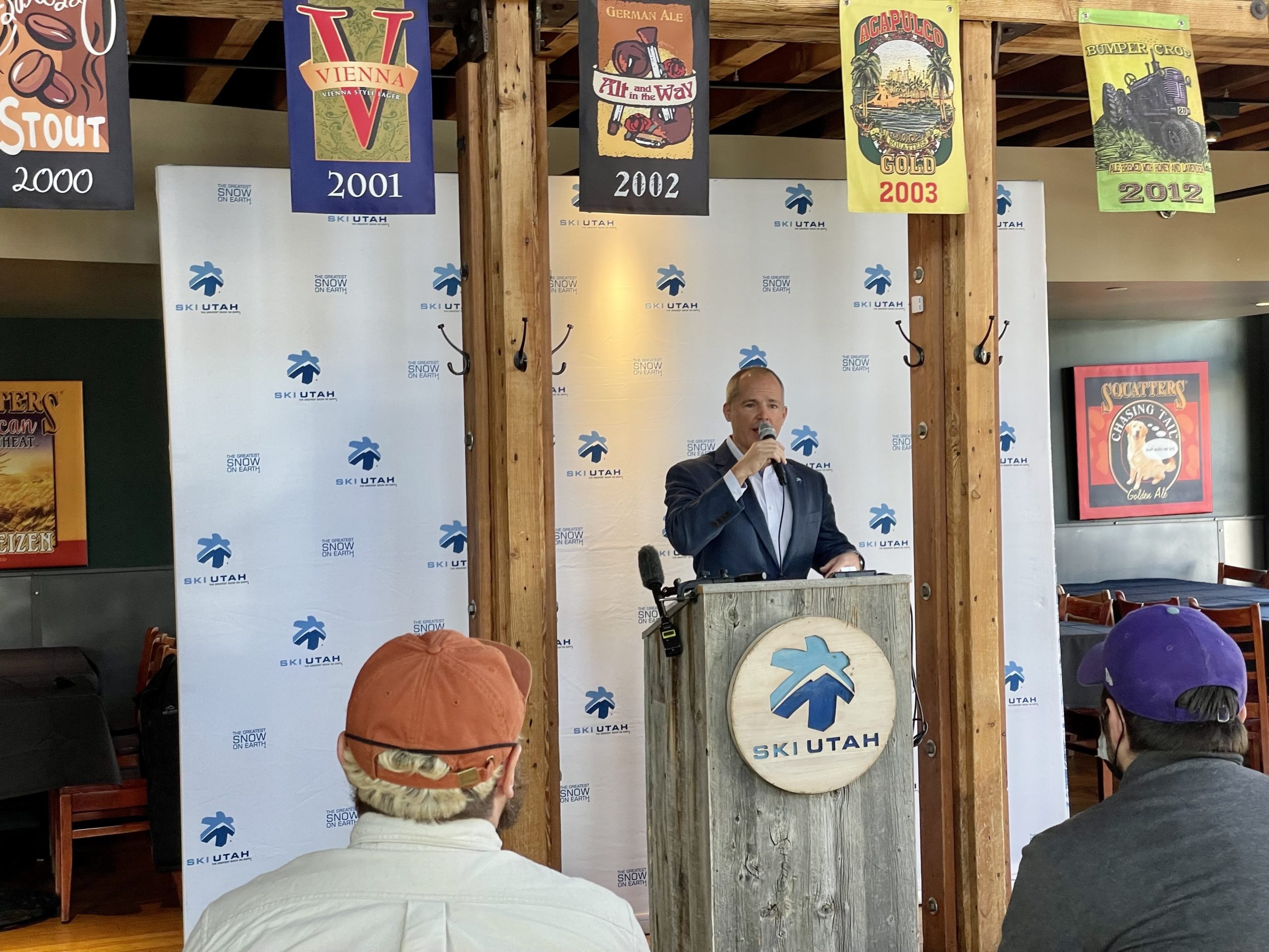 Ski Utah President & CEO Nathan Rafferty speaks at a press conference on Monday.