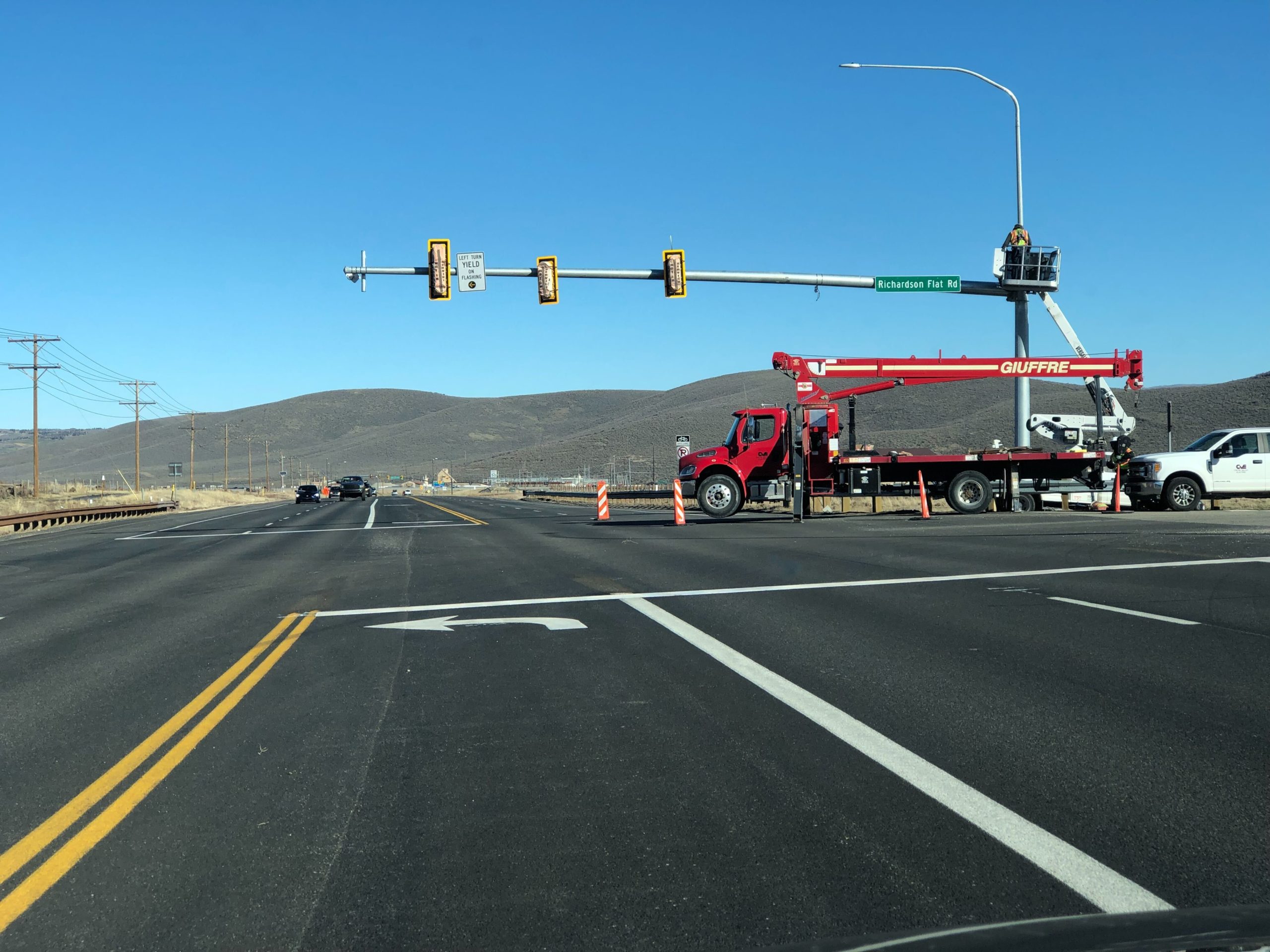 The new stoplight at Richardson Flats Rd. along SR 248.