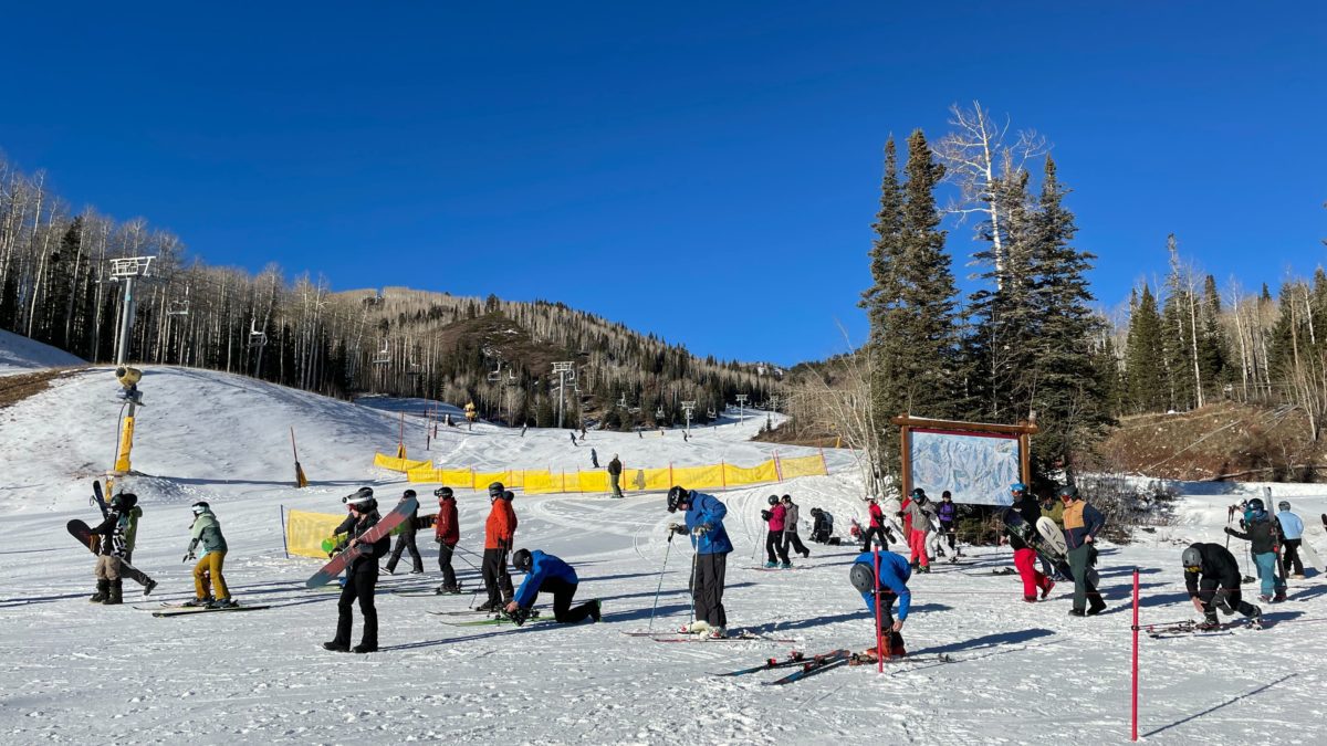 Only terrain off of the Saddleback and High Meadow lifts were available on Sunday.