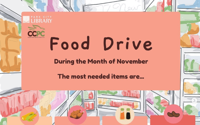 The Park City Library is hosting a food drive for the month of November.