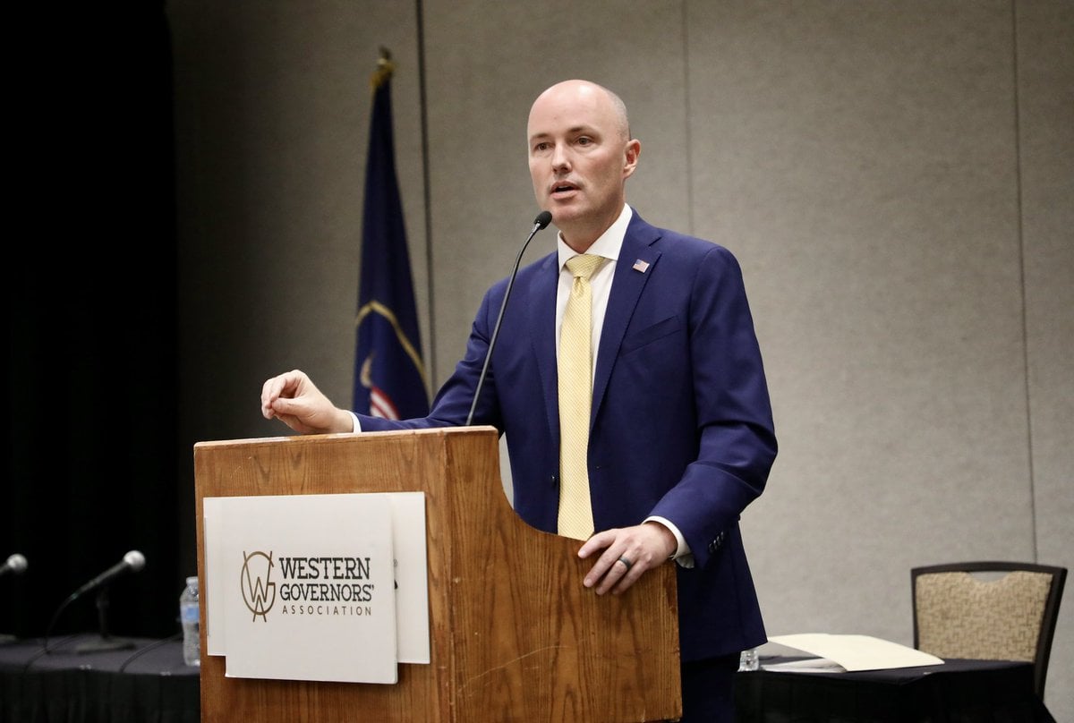 Gov. Spencer Cox speaking at an event in September.