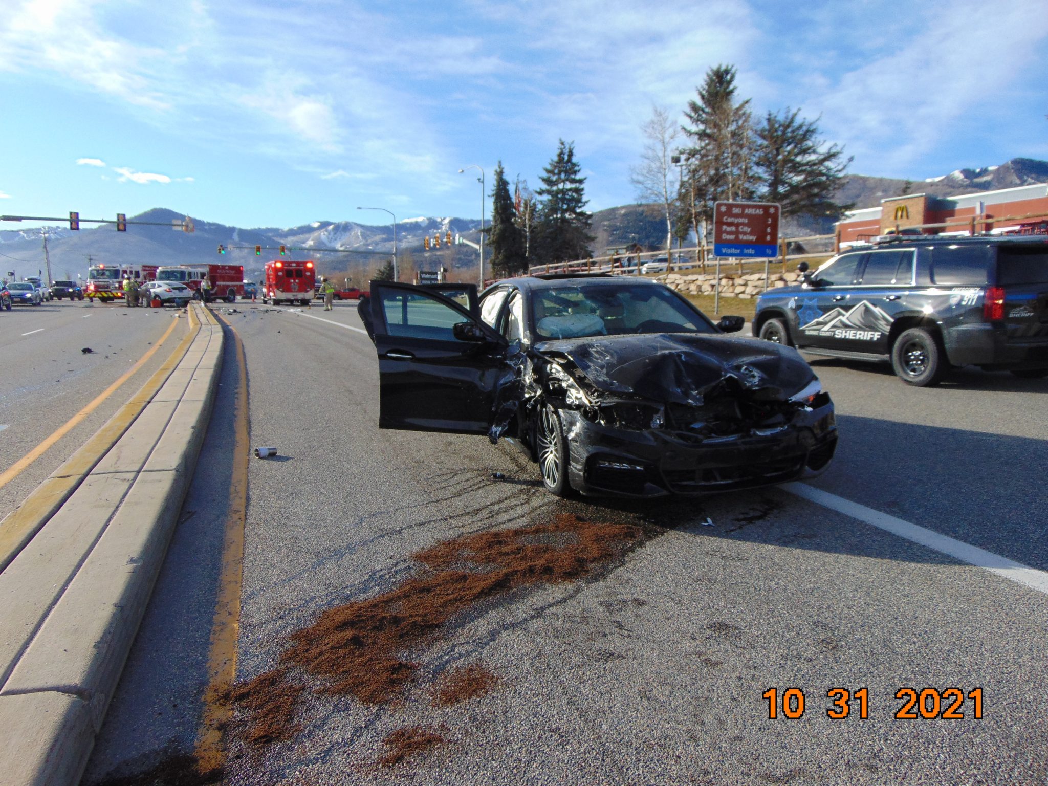 A Saturday morning car crash in Kimball Junction left one man (pedestrian) dead.