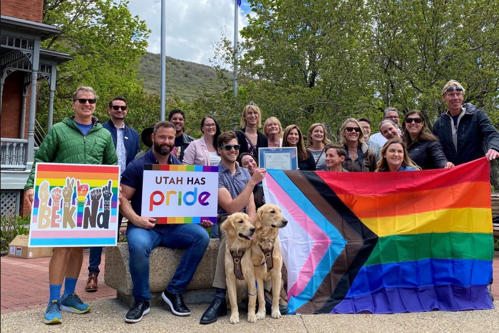 Mayor Andy Beerman, Park City Council members, the city's LQBTQ+ task force, and members of the Utah Pride Center and Park City Pride in May.