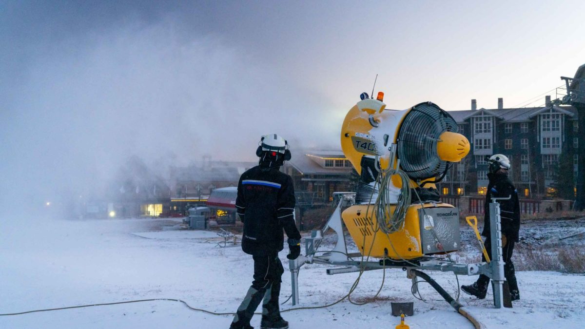 Snowmakers prepare for the season at Park City Mountain in November 2021.