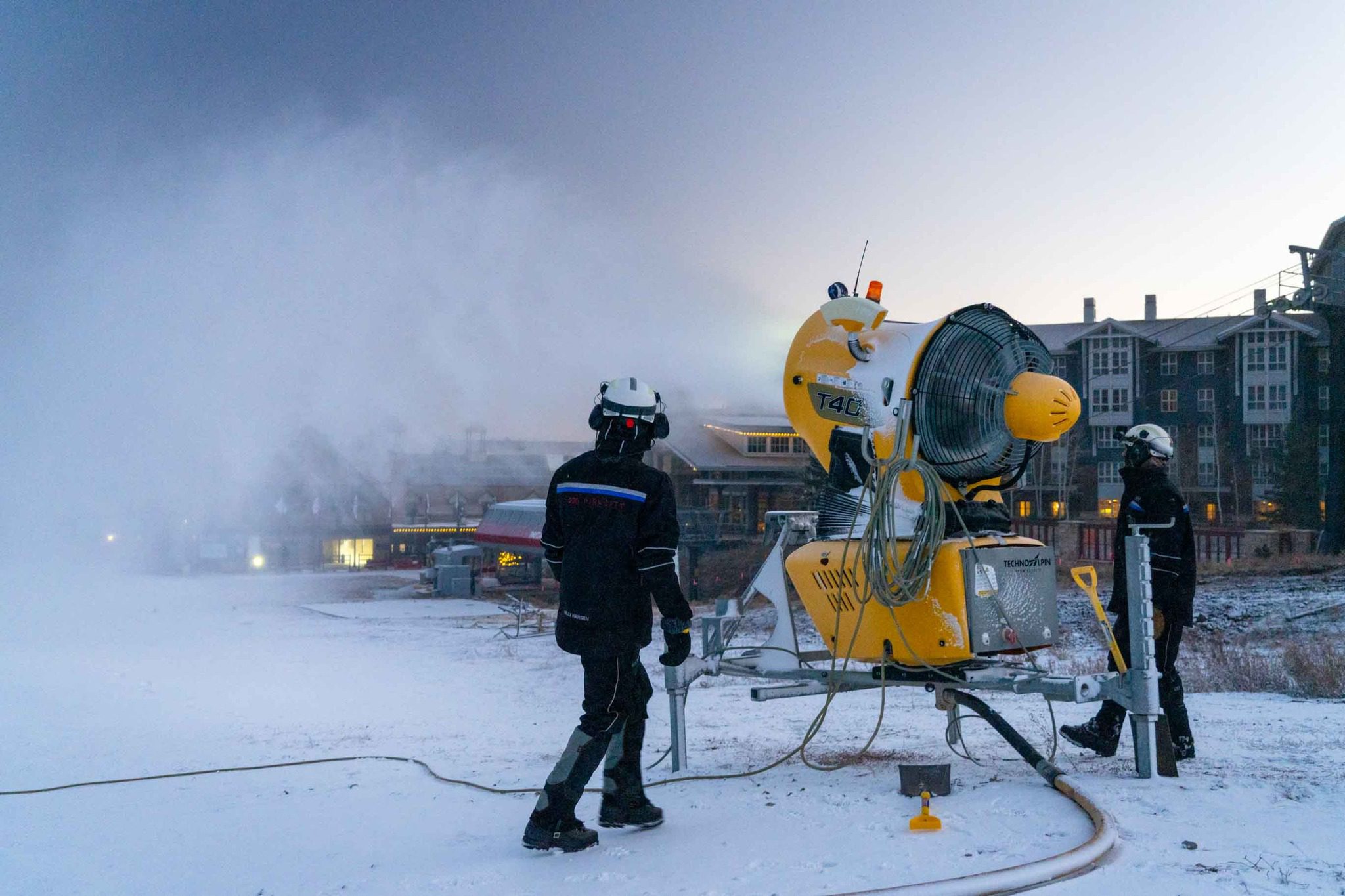 Snowmakers prepare for the season at Park City Mountain in November 2021.