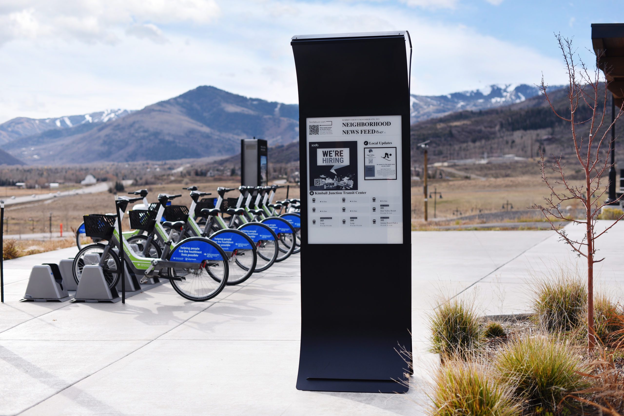 The new Soofa Sign at the Kimball Junction Transit Center.